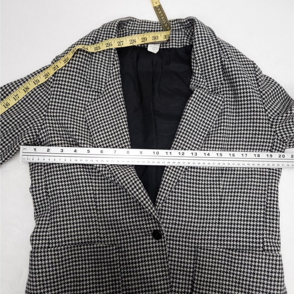 Vintage Houndstooth Blazer - Black White Checkered - Retro Power‎ Suit Jacket - Picture 8 of 8